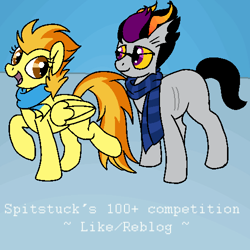 Size: 500x500 | Tagged: safe, artist:spitstuck, imported from derpibooru, spitfire, pony, clothes, eridan ampora, homestuck, milestone, ponified, scarf, spitfirestuck, striped scarf