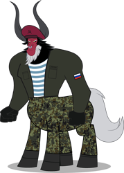 Size: 2196x3072 | Tagged: safe, artist:edy_january, edit, imported from derpibooru, vector edit, lord tirek, antagonist, barrette, call of duty, clothes, communism, cyrillic, general, hat, leader, male, military, military uniform, organization, russia, russian, simple background, solo, terrorist, transparent background, ultranationalists, uniform, vector