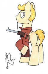 Size: 1022x1588 | Tagged: safe, artist:yusik jerovich, imported from derpibooru, oc, earth pony, pony, gun, photo, weapon