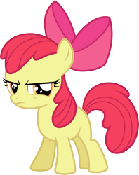 Size: 3000x3793 | Tagged: safe, artist:cloudy glow, imported from derpibooru, apple bloom, earth pony, pony, one bad apple, .ai available, adorabloom, apple bloom is not amused, cute, female, filly, foal, simple background, solo, transparent background, unamused, vector