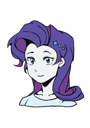 Size: 2480x3508 | Tagged: safe, artist:yanming98294, imported from derpibooru, rarity, human, equestria girls, bust, female, looking at you, simple background, smiling, solo, white background