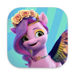 Size: 1024x1024 | Tagged: safe, imported from derpibooru, pipp petals, pegasus, pony, abstract background, app icon, bridlewoodstock, female, floral head wreath, flower, g5, gameloft, jewelry, mare, my little pony: make your mark, my little pony: make your mark chapter 4, my little pony: mane merge, necklace, official, shadow, simple background, solo, transparent background