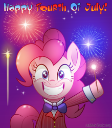 Size: 1000x1143 | Tagged: safe, artist:lennonblack, imported from derpibooru, pinkie pie, pony, 4th of july, fireworks, holiday, solo