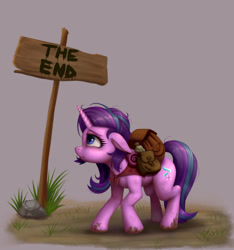 Size: 1024x1095 | Tagged: safe, artist:zetamad, imported from derpibooru, starlight glimmer, pony, unicorn, atg 2023, backpack, bag, newbie artist training grounds, solo, the end