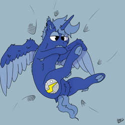 Size: 5000x5000 | Tagged: safe, artist:hrabiadeblacksky, imported from derpibooru, oc, oc only, oc:dante lunar, pegasus, pony, blue fur, butt, commission, dock, male, plot, solo, stallion, tail, underhoof