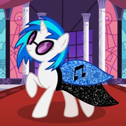 Size: 1080x1080 | Tagged: safe, imported from derpibooru, dj pon-3, vinyl scratch, pony, unicorn, carpet, clothes, dress, female, red carpet, solo