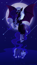 Size: 1080x1920 | Tagged: safe, artist:willoillo, imported from derpibooru, nightmare moon, princess luna, alicorn, moon