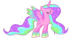 Size: 2000x1001 | Tagged: safe, artist:oniiponii, imported from derpibooru, oc, oc only, alicorn, pony, alicorn oc, base used, ethereal mane, eyelashes, female, horn, mare, simple background, smiling, solo, starry mane, transparent background, wings