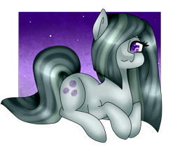 Size: 2479x2174 | Tagged: safe, artist:oniiponii, imported from derpibooru, marble pie, earth pony, pony, eyelashes, female, hair over one eye, lying down, mare, prone, simple background, smiling, solo, transparent background