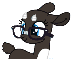 Size: 690x564 | Tagged: safe, artist:pgthehomicidalmaniac, imported from derpibooru, oc, oc only, goat, animated, base used, gif, glasses, non-animated gif, solo