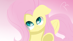 Size: 5760x3240 | Tagged: safe, artist:reinbou, imported from derpibooru, fluttershy, pegasus, pony, simple background, solo