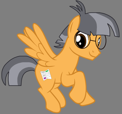Size: 1652x1540 | Tagged: safe, artist:star polaris and friends, derpibooru exclusive, imported from derpibooru, breaking news (character), tiny times, pegasus, pony, base used, brown eyes, glasses, gray background, male, older, simple background, solo, stallion