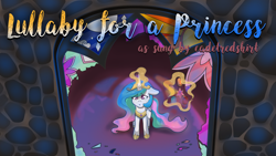 Size: 1192x670 | Tagged: safe, artist:cadetredshirt, imported from derpibooru, princess celestia, alicorn, pony, brick wall, broken glass, digital art, element of generosity, element of honesty, element of kindness, element of laughter, element of loyalty, element of magic, elements of harmony, floppy ears, jewelry, looking up, magic, regalia, sad, shadow, solo, stained glass, thumbnail