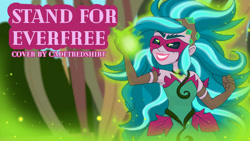 Size: 1192x670 | Tagged: safe, artist:cadetredshirt, imported from derpibooru, gaea everfree, gloriosa daisy, human, equestria girls, digital art, female, grin, long hair, magic, magic aura, menacing, smiling, solo, thumbnail, two toned hair