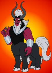 Size: 1000x1414 | Tagged: safe, imported from derpibooru, lord tirek, centaur, taur, claws, evil grin, grin, looking at you, male, nose piercing, piercing, smiling, smirk