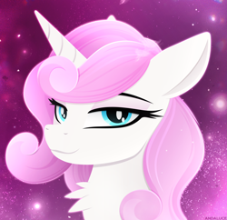 Size: 2792x2700 | Tagged: safe, artist:andaluce, imported from derpibooru, twinkleshine, pony, unicorn, background pony, bust, chest fluff, female, lineless, looking at you, mare, solo