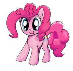 Size: 812x792 | Tagged: safe, artist:nonnyanon, pinkie pie, earth pony, pony, female, mare, open mouth, simple background, smiling, solo, white background