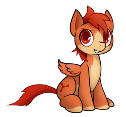 Size: 2600x2400 | Tagged: safe, artist:darkdoomer, imported from ponybooru, oc, oc:patachu, pegasus, grin, male, ponybooru collab 2023, ponybooru exclusive, simple background, smiling, solo, transparent background