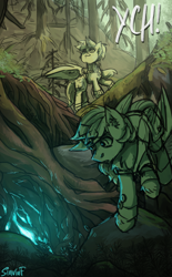 Size: 2480x4008 | Tagged: safe, artist:sinrinf, imported from derpibooru, oc, earth pony, pegasus, pony, commission, forest, forest background, your character here