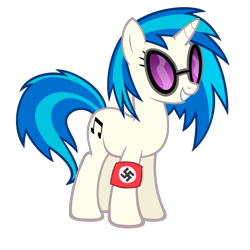 Size: 1500x1500 | Tagged: safe, edit, dj pon-3, vinyl scratch, pony, unicorn, nazi, simple background, solo, transparent background