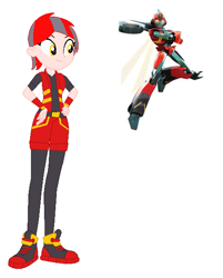 Size: 489x609 | Tagged: safe, artist:robertsonskywa1, imported from derpibooru, robot, equestria girls, clothes, cybertronian, equestria girls-ified, female, photo, simple background, solo, terran, transformers, transformers earthspark, twitch malto, white background