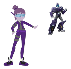 Size: 641x621 | Tagged: safe, artist:robertsonskywa1, imported from derpibooru, robot, equestria girls, belt, clothes, cybertronian, equestria girls-ified, female, hairband, hashtag malto, photo, simple background, solo, terran, transformers, transformers earthspark, visor, white background