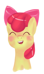 Size: 1105x1841 | Tagged: safe, artist:passeronero, imported from derpibooru, apple bloom, earth pony, pony, adorabloom, blushing, cute, cutest pony alive, cutest pony ever, eyes closed, female, filly, foal, looking at you, open mouth, open smile, simple background, smiling, smiling at you, solo, transparent background