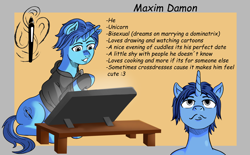 Size: 3230x2000 | Tagged: safe, artist:fdyna, imported from derpibooru, oc, oc:maxim, unicorn, character design, male