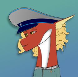 Size: 1900x1886 | Tagged: safe, artist:emir de la moquette, imported from derpibooru, oc, oc:posada, seapony (g4), equestria at war mod, clothes, hat, military hat, simple background, smiling