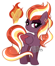 Size: 2000x2376 | Tagged: safe, artist:dixieadopts, imported from derpibooru, oc, oc:ice breaker, pegasus, pony, female, mare, offspring, parent:oc, parent:sunset shimmer, parents:canon x oc, simple background, solo, transparent background