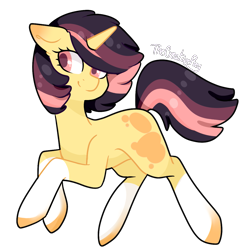 Size: 1141x1147 | Tagged: safe, artist:oniiponii, imported from derpibooru, oc, oc only, pony, unicorn, coat markings, female, horn, mare, raised hoof, simple background, smiling, socks (coat markings), solo, transparent background, unicorn oc