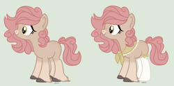 Size: 1944x968 | Tagged: safe, artist:pgthehomicidalmaniac, imported from derpibooru, oc, oc only, earth pony, pony, base used, duo, earth pony oc, eyelashes, female, jewelry, mare, necklace, pearl necklace, smiling