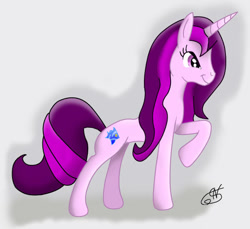 Size: 601x550 | Tagged: safe, artist:edonovaillustrator, imported from derpibooru, oc, oc only, pony, unicorn, female, horn, mare, raised hoof, signature, simple background, solo, unicorn oc, white background