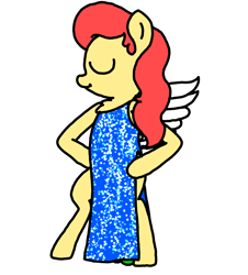 Size: 3023x3351 | Tagged: safe, artist:professorventurer, imported from derpibooru, oc, oc:power star, pegasus, alternate hairstyle, clothes, dress, pegasus oc, sequins, side slit, wings