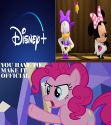 Size: 1920x2160 | Tagged: safe, edit, imported from derpibooru, not asking for trouble, daisy duck, disney plus, minnie mouse, pinkius piecus, you have to make it official