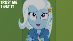 Size: 2000x1125 | Tagged: safe, edit, edited screencap, editor:quoterific, imported from derpibooru, screencap, trixie, equestria girls, equestria girls series, forgotten friendship, solo