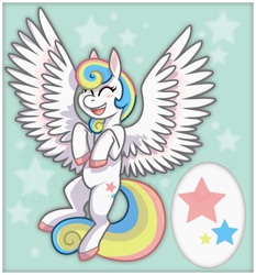 Size: 2000x2146 | Tagged: safe, artist:manticorpse, imported from derpibooru, oc, oc only, oc:gabrizzy, pegasus, pony, cutie mark, eyes closed, floating, flying, solo, spread wings, white coat, wings