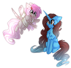 Size: 4000x3800 | Tagged: safe, artist:krissstudios, imported from derpibooru, oc, oc only, oc:pandita, pegasus, pony, unicorn, clothes, female, mare, shirt, simple background, transparent background