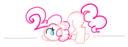 Size: 677x252 | Tagged: safe, artist:algoatall, pinkie pie, earth pony, pony, 2023, female, gartic phone, mare, silly, simple background, solo, white background