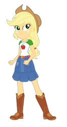 Size: 2500x4693 | Tagged: safe, artist:gmaplay, imported from derpibooru, applejack, equestria girls, equestria girls series, super squad goals, applejack is not amused, badass, simple background, solo, transparent background, unamused