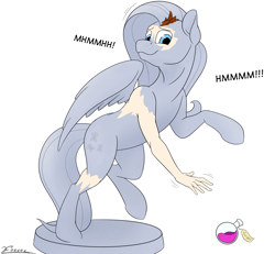 Size: 4000x3700 | Tagged: safe, artist:furnaise, imported from derpibooru, fluttershy, pegasus, pony, human to pony, male to female, petrification, potion, rule 63, simple background, transformation, transgender transformation, white background