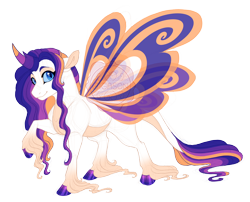 Size: 4200x3400 | Tagged: safe, artist:gigason, imported from derpibooru, oc, oc only, oc:agathina, changepony, hybrid, blue eyes, blue sclera, cloven hooves, colored hooves, colored horn, curved horn, female, horn, interspecies offspring, leonine tail, long fetlocks, looking at you, magical gay spawn, multicolored horn, offspring, parent:shining armor, parent:thorax, raised hoof, simple background, slit pupils, smiling, solo, standing, tail, transparent background, transparent wings, unshorn fetlocks, watermark, wings