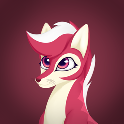 Size: 4048x4048 | Tagged: safe, artist:syntriax, imported from derpibooru, oc, oc:candy rain, oc:syntriax, fox, alternate design, bust, furry, fursona, multicolored hair, portrait, rule 63, whiskers