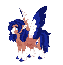 Size: 3600x3700 | Tagged: safe, artist:gigason, imported from derpibooru, oc, oc:blue bolt, pegasus, pony, colored wings, female, magical gay spawn, magical geodes, mare, multicolored wings, offspring, parent:flash sentry, parent:trouble shoes, simple background, solo, spread wings, transparent background, unshorn fetlocks, wings