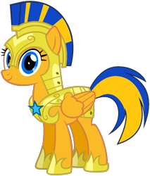 Size: 883x1035 | Tagged: safe, artist:star-armour95, imported from derpibooru, oc, oc only, oc:flare spark, pegasus, pony, armor, female, guardsmare, helmet, mare, not flare warden, royal guard, simple background, smiling, solo, transparent background