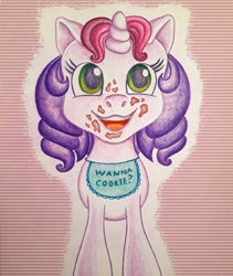 Size: 1826x2160 | Tagged: safe, artist:lilacdash, imported from derpibooru, sweetie belle (g3), pony, unicorn, female, g3, g3.5, mare, solo, traditional art