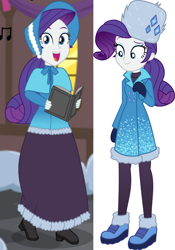 Size: 2291x3264 | Tagged: safe, artist:robukun, imported from derpibooru, rarity, human, equestria girls, equestria girls series, holidays unwrapped, spoiler:eqg series (season 2), caroling, clothes, dress, long dress, long skirt, skirt, solo, victorian, victorian dress, winter outfit