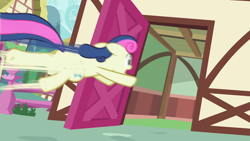 Size: 1920x1080 | Tagged: safe, imported from derpibooru, screencap, bon bon, sweetie drops, earth pony, pony, season 2, the cutie pox, bon butt, butt, door, female, great moments in animation, house, mare, motion blur, open door, plot, ponyville, smear frame, solo