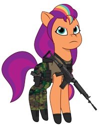 Size: 951x1200 | Tagged: safe, artist:edy_january, artist:prixy05, edit, imported from derpibooru, vector edit, sunny starscout, earth pony, pony, angry, armor, assault rifle, body armor, boots, call of duty, call of duty: modern warfare 2, camouflage, clothes, delta team, fn fnc, fnc, g5, gloves, gun, handgun, military, military uniform, my little pony: tell your tale, pistol, rifle, sa dx.45, shirt, shoes, simple background, soldier, soldier pony, solo, special forces, tactical pony, tanktop, transparent background, uniform, united states, us army, vector, warfighter, weapon