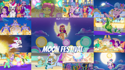 Size: 1972x1109 | Tagged: safe, edit, edited screencap, editor:quoterific, imported from derpibooru, screencap, hitch trailblazer, izzy moonbow, pipp petals, queen haven, sunny starscout, zipp storm, earth pony, pegasus, pony, unicorn, spoiler:g5, spoiler:my little pony: tell your tale, spoiler:tyts01e59, applejack (g5), female, filly, filly pipp petals, filly zipp storm, fluttershy (g5), g5, guardsmare, leaf (g5), luminous dazzle, male, mane five, mane six (g5), mare, misty brightdawn, moon festival, my little pony: tell your tale, pegasus royal guard, pinkie pie (g5), posey bloom, posey can't catch a break, rainbow dash (g5), rarity (g5), royal guard, sparky sparkeroni, stallion, thunder flap, twilight sparkle (g5), younger, zoom zephyrwing